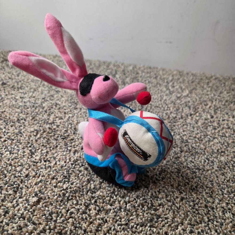 Vintage‎ 1997 Energizer Bunny Plush Advertising Mascot Pink Rabbit with Drum 6"